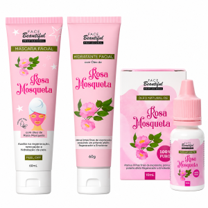 Kit Rosa Mosqueta Face Beautiful – Máscara + Hidratante + Óleo